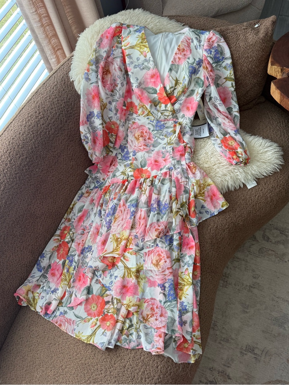 Eliza J floral print faux wrap dress🌿